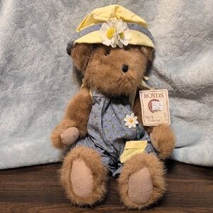 Boyds Bears Plush with Blue and Yellow Outfit